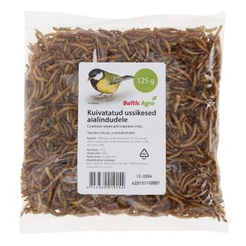 Kuivatatud ussikesed aialindudele BALTIC AGRO 125g
