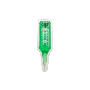 Roheline 35 ml toitelahus toalilledele, pakendatud koonusekujulisse dosaatoriampulli, millel on etiketil spetsiifilised kasutusjuhendid.