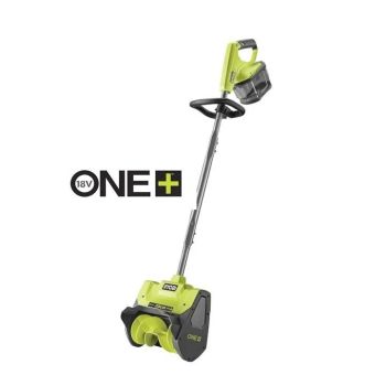 Roheline ja hall akutoitel murufrees Ryobi kaubamärgilt, mudel RY18ST25A-0, on varustatud reguleeritava käepidemega.