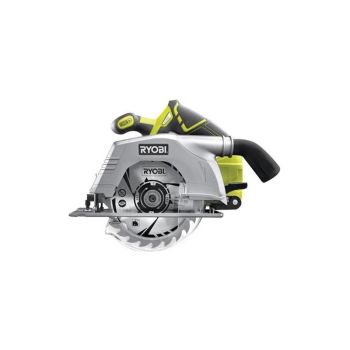 Hõbedane ja must käsiketassaag kollaste detailidega. Nähtav on terav saeketas, plastist käepide ja turvavõll, juhtmeta disain.