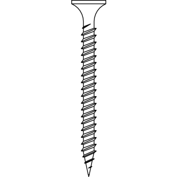Must fosfaatkattega terava otsaga kipsikruvi, mõõtmetega 3,5 x 40 mm, lameda koonilise peaga ja tihedate niitidega.