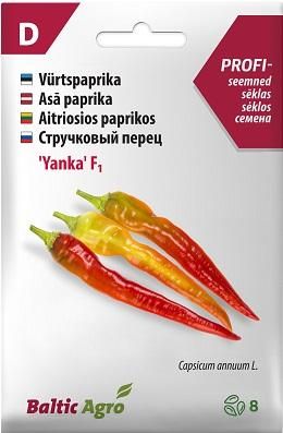 Seemned Tšillipaprika 'Yanka' F1 8 seemet 4744360018706