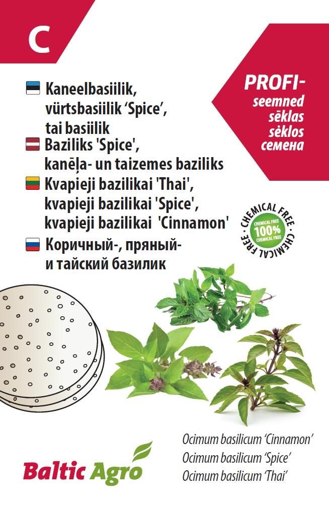 Seemned kaneel-, vürts- ja tai basiiliku kettad Baltic Agro 4744360013336