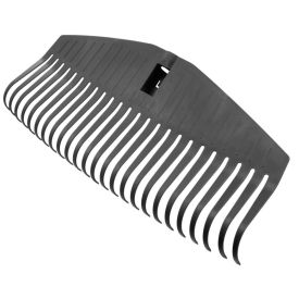 Must plastikust lehehari, millel on ergonoomilise disainiga mitmed painduvad piid ja käepideme keskosa auk.