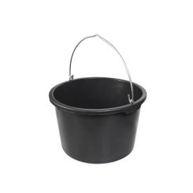 Must ümmargune 40-liitrine plastämber metallist kraaniga.