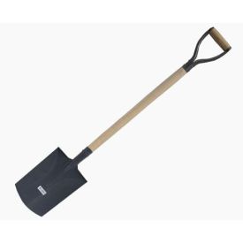 Kandiline labidas, puidust varrega ja metallist labidapeaga, millel on D-kujuline käepide.