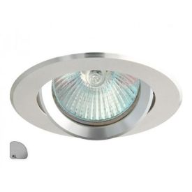 Ümmargune hõbedase viimistlusega süvisvalgusti, mille keskosas on läbipaistev klaasist või plastikust kate ning nähtav peegeldav pind.