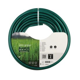 Roheline 25-meetrine aiavoolik on pakendatud rullina, millel on tooteinfo silt.