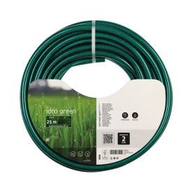 Roheline 'Idro Green' voolik, 1-tollise läbimõõduga ja 25 meetri pikkune, rullis.